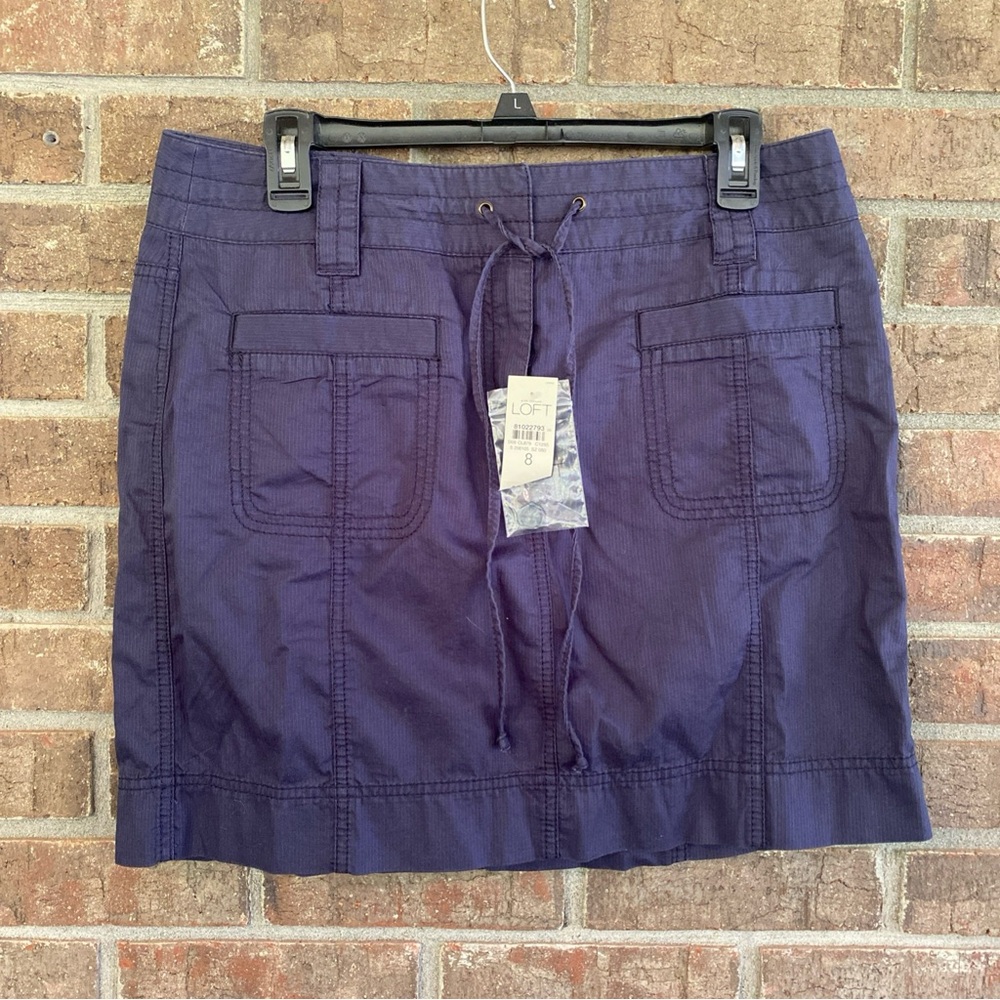 LOFT Navy Cargo Midi Skirt NWT